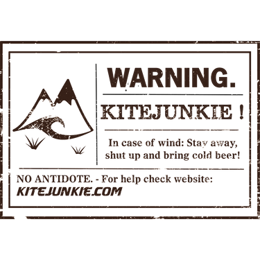Warning Kitejunkie Aufkleber